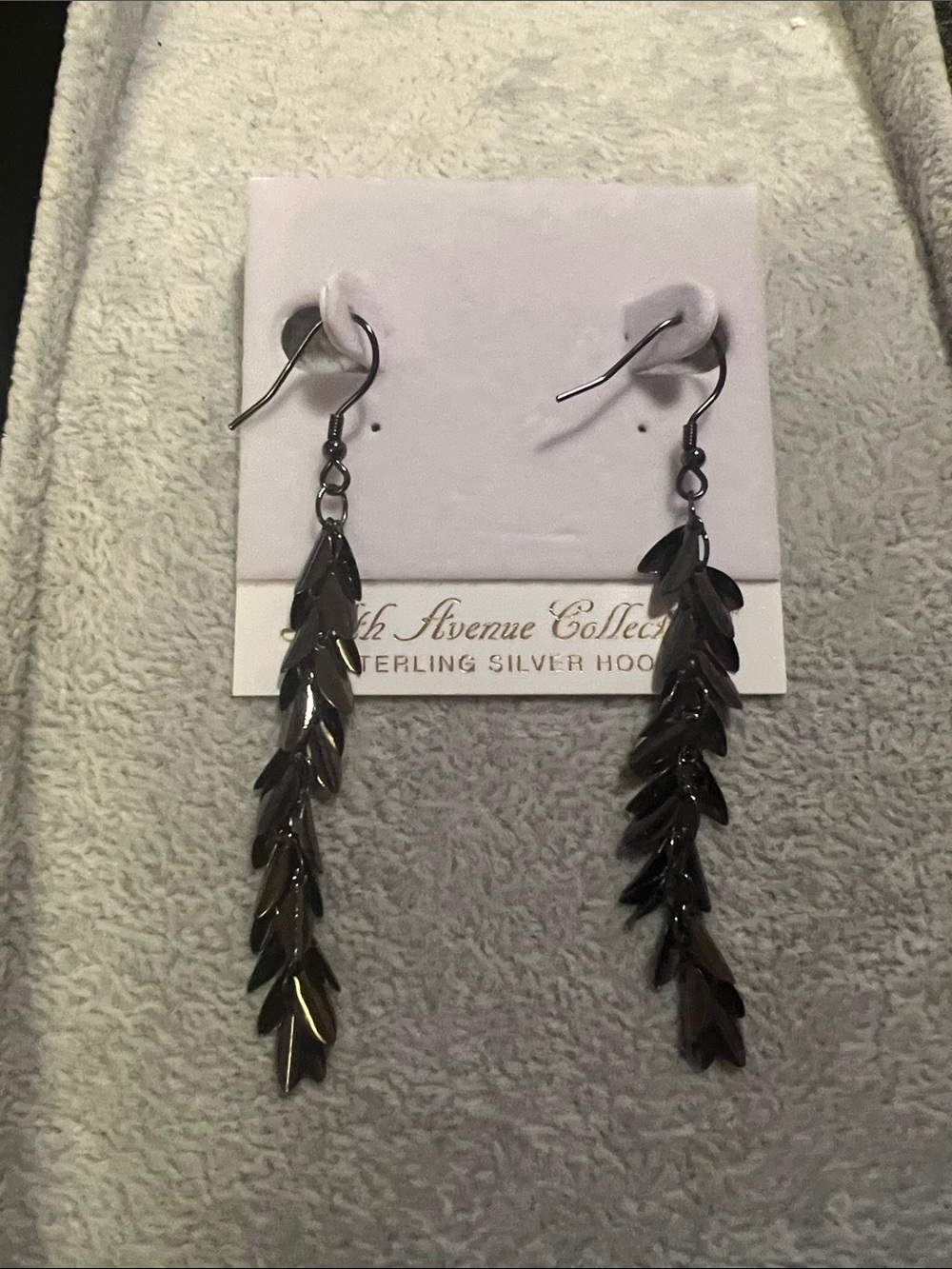 Leaf Cascade Dangle Earrings in Black - High Avenue Collection